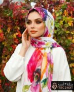 Floral print cotton scarf