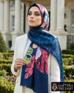 Floral print satin scarf