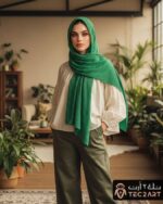Pleated chiffon scarf