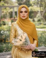 Pleated chiffon scarf