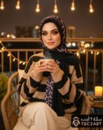 Black chiffon scarf Arabian