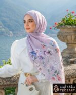 Pink multi cotton scarf
