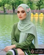 Green chiffon scarf