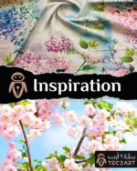 Floral print cotton scarf fabric closeup
