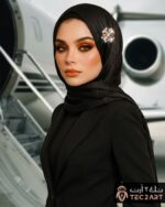 Black satin scarf