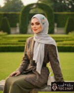 Grey chiffon scarf