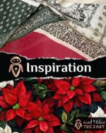 Floral print satin scarf fabric closeup