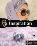Sequence work chiffon instant hijab fabric closeup
