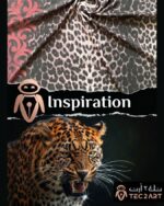 Leopard print chiffon scarf fabric closeup