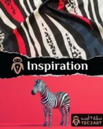Zebra print cotton scarf fabric closeup