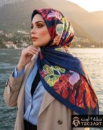 Blue satin scarf European