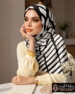 Butterfly print satin scarf