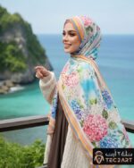 White multi cotton scarf European