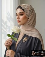 Brown chiffon scarf european