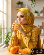 Gold satin scarf