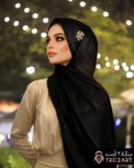 satin scarf with diamond work