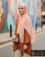Pink chiffon scarf