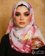 White floral print scarf european