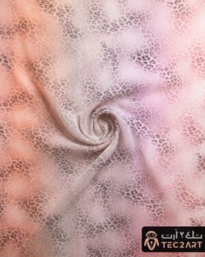Leopard print chiffon dress fabric closeup