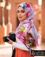 White multi cotton scarf