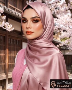 Silver satin scarf plain