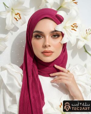 Maroon Scarf | Pleated | Chiffon |Indonesian Design | Asian Collection | Tec2art Fashion