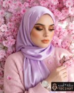Purple satin scarf