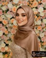 Brown satin scarf