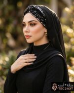 Plain chiffon instant hijab with sequence work