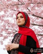 Red chiffon scarf leopard print