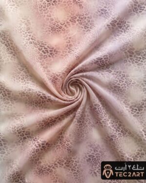 Leopard print chiffon dress fabric closeup