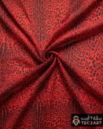 Leopard print chiffon dress fabric closeup