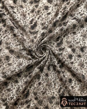 Leopard print chiffon dress fabric closeup