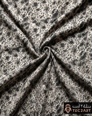 Leopard print chiffon dress fabric closeup