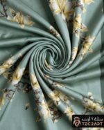 Floral print satin scarf fabric closeup