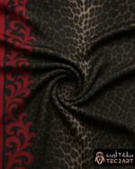Leopard print chiffon scarf fabric closeup
