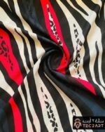 Zebra print cotton scarf fabric closeup