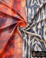 Zebra print cotton scarf fabric closeup