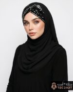Plain chiffon instant hijab with sequence work