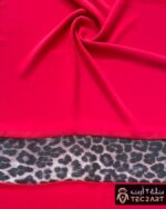 Leopard print chiffon scarf fabric closeup