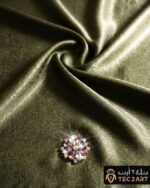 Diamond work satin scarf fabric closeup