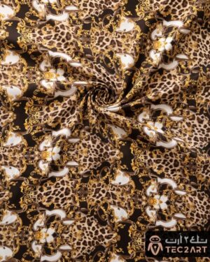 Brown Dress Fabric | Leopard Animal Print | Chiffon | Dubai Design | Arabian Collection |Tec2art Fashion