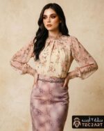 Top and skirt chiffon dress fabric with leopard print