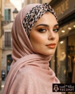 Pink chiffon instant hijab