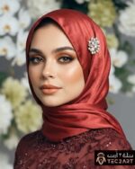 Marron satin scarf