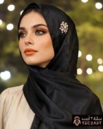 Black satin scarf