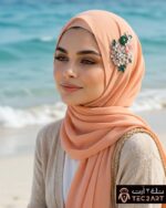 Diamond work chiffon scarf