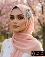 Pink chiffon scarf