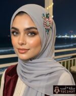 Grey chiffon scarf
