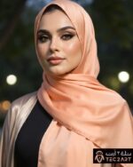 Orange satin scarf plain